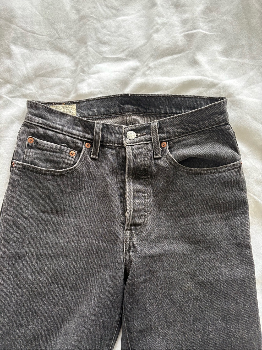 Levi's Women's 501s Black Washed Straight Leg Jeans